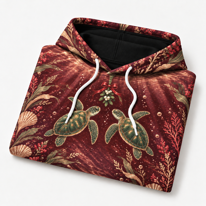 Emerald Mistletoe Sea Turtle Hoodie