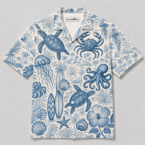 Vintage Sea Turtle Hawaiian Shirt | Blue Coastal Life
