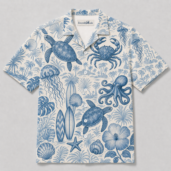 Vintage Sea Turtle Hawaiian Shirt | Blue Coastal Life