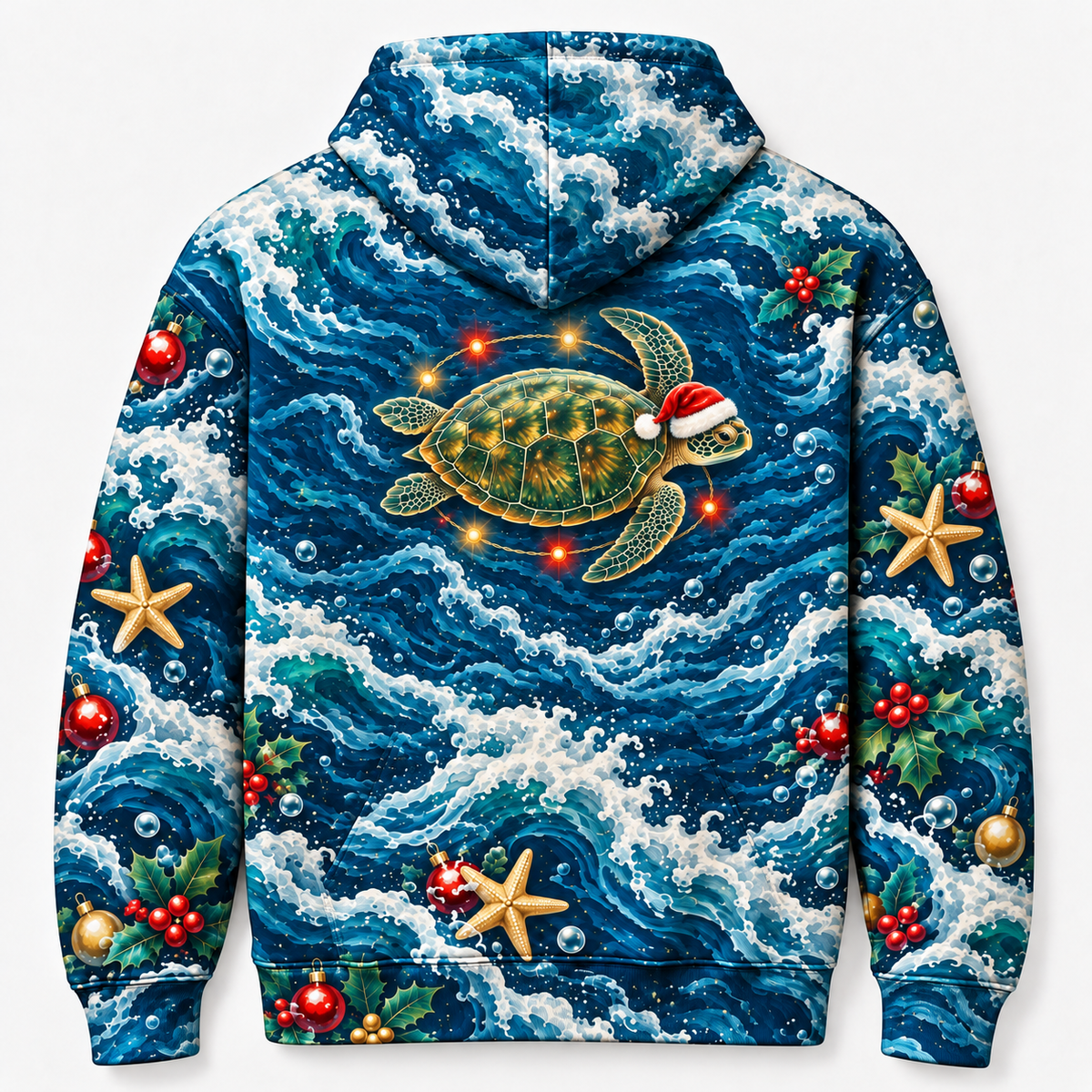 Midnight Festive Orbit Sea Turtle Hoodie