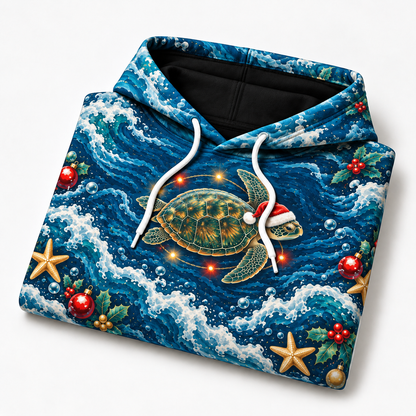 Midnight Festive Orbit Sea Turtle Hoodie