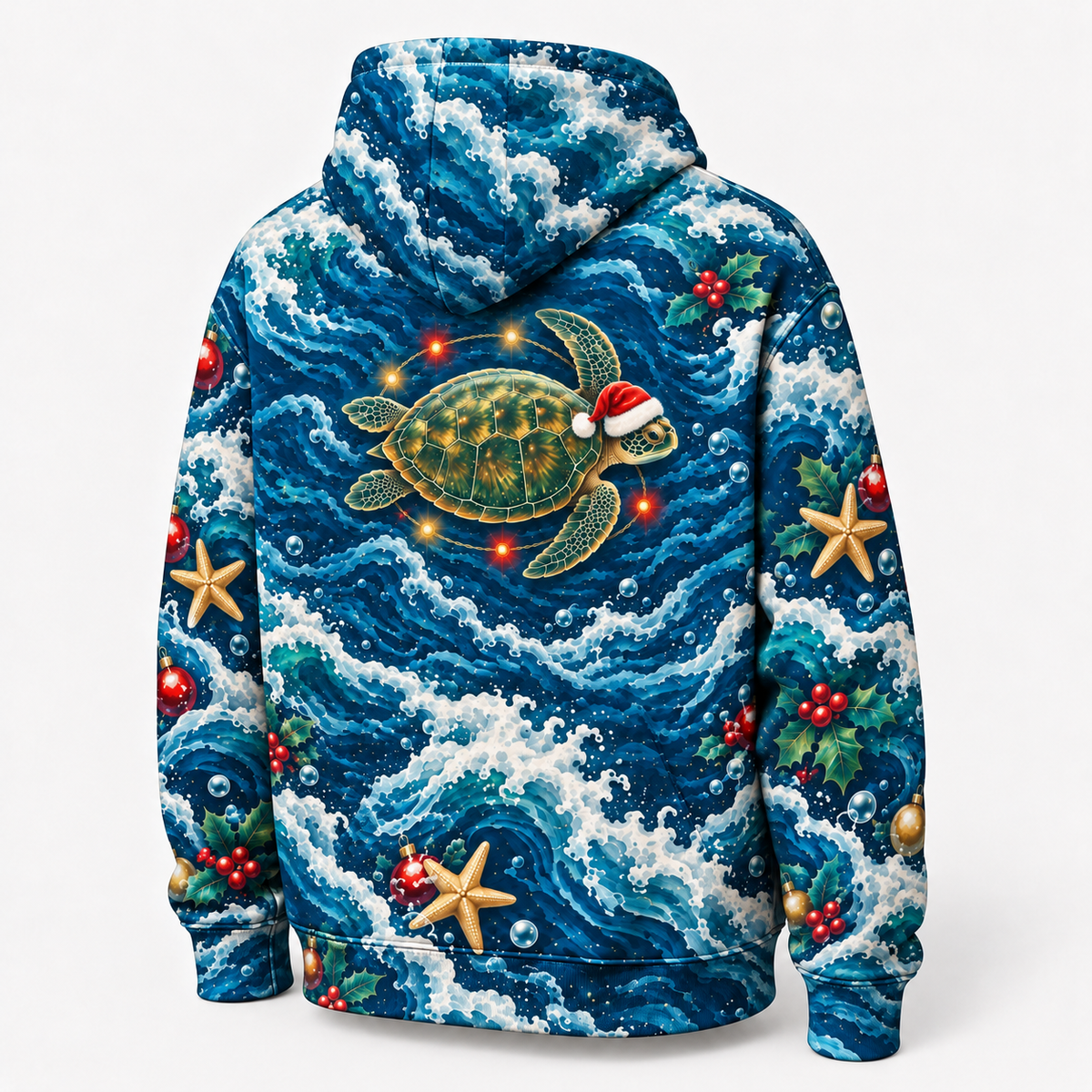 Midnight Festive Orbit Sea Turtle Hoodie
