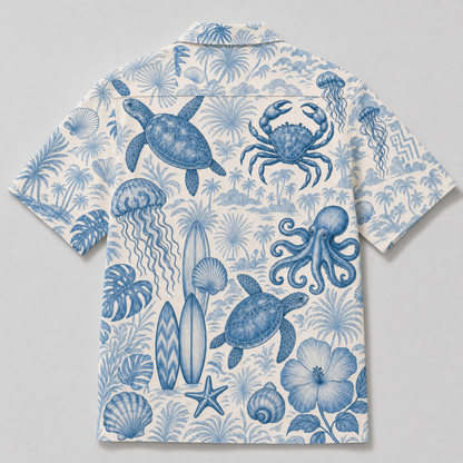 Vintage Sea Turtle Hawaiian Shirt | Blue Coastal Life