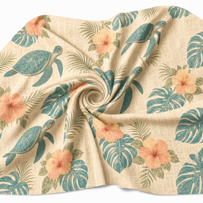 Vintage Sea Turtle Hawaiian Shirt | Tapa Hibiscus Honu TT95