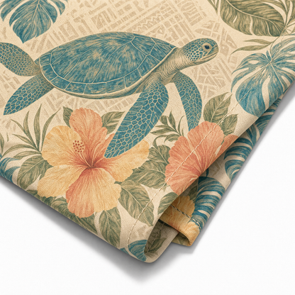 Vintage Sea Turtle Hawaiian Shirt | Tapa Hibiscus Honu TT95