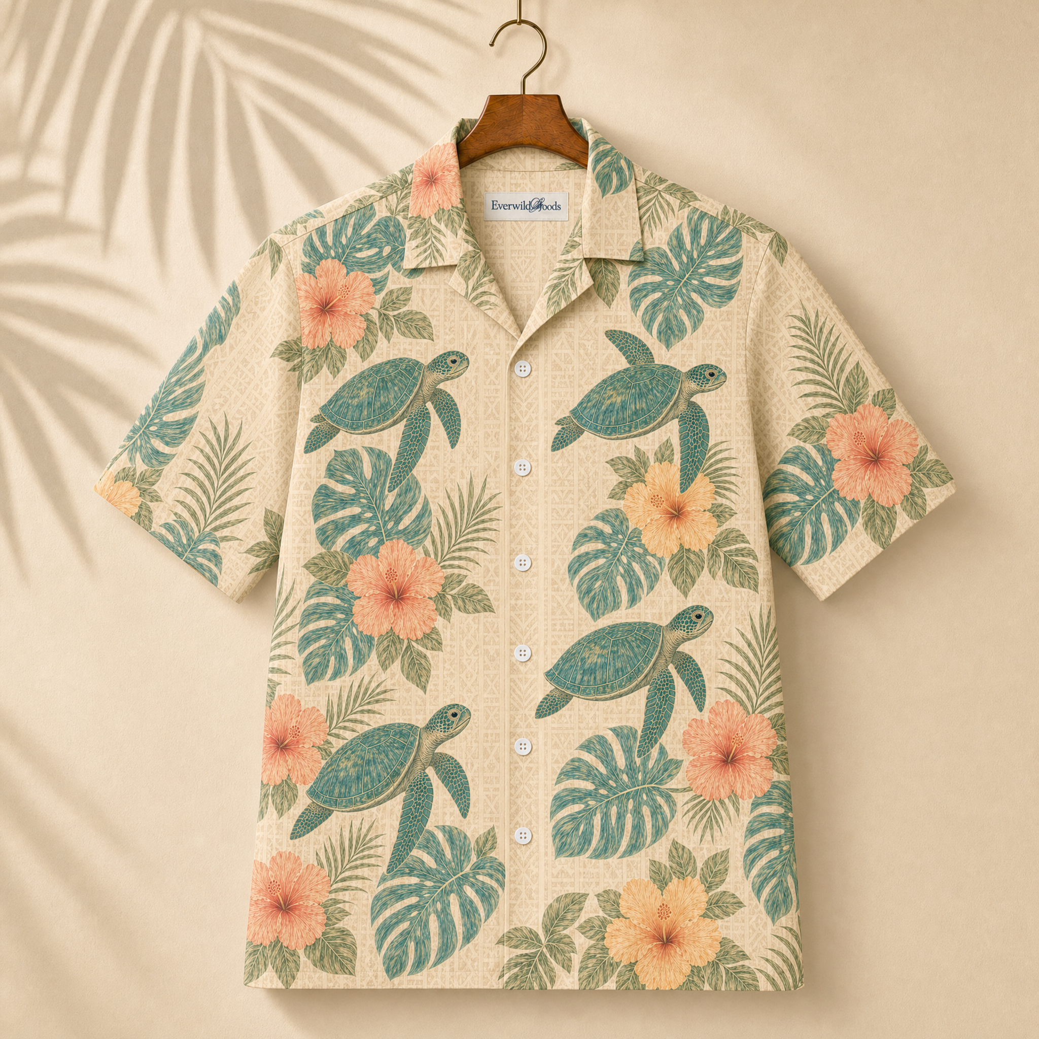 Vintage Sea Turtle Hawaiian Shirt | Tapa Hibiscus Honu TT95