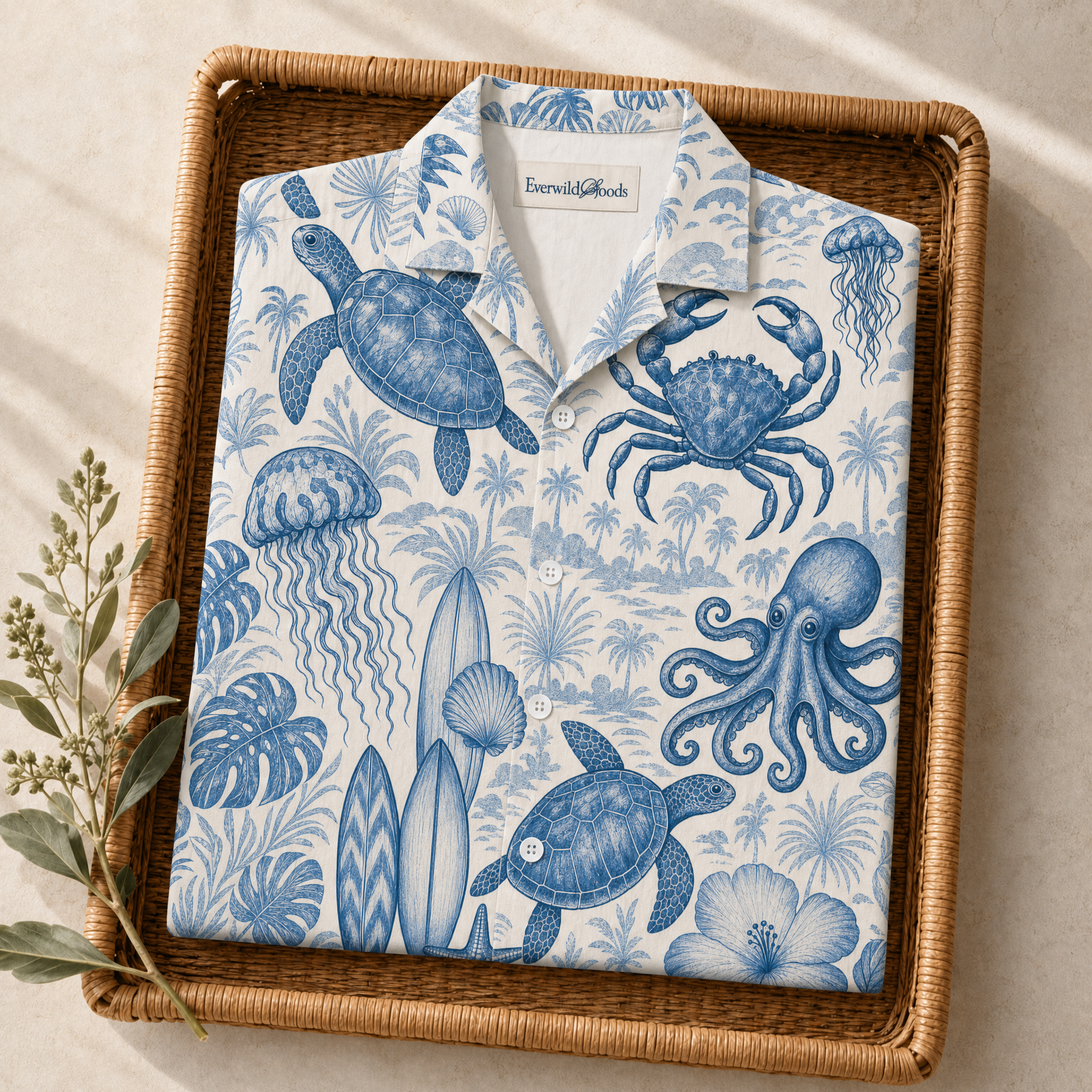 Vintage Sea Turtle Hawaiian Shirt | Blue Coastal Life