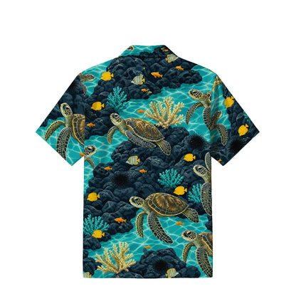 Sea Turtle Coral Reef Hawaiian Shirt | Tropical Lagoon TT47