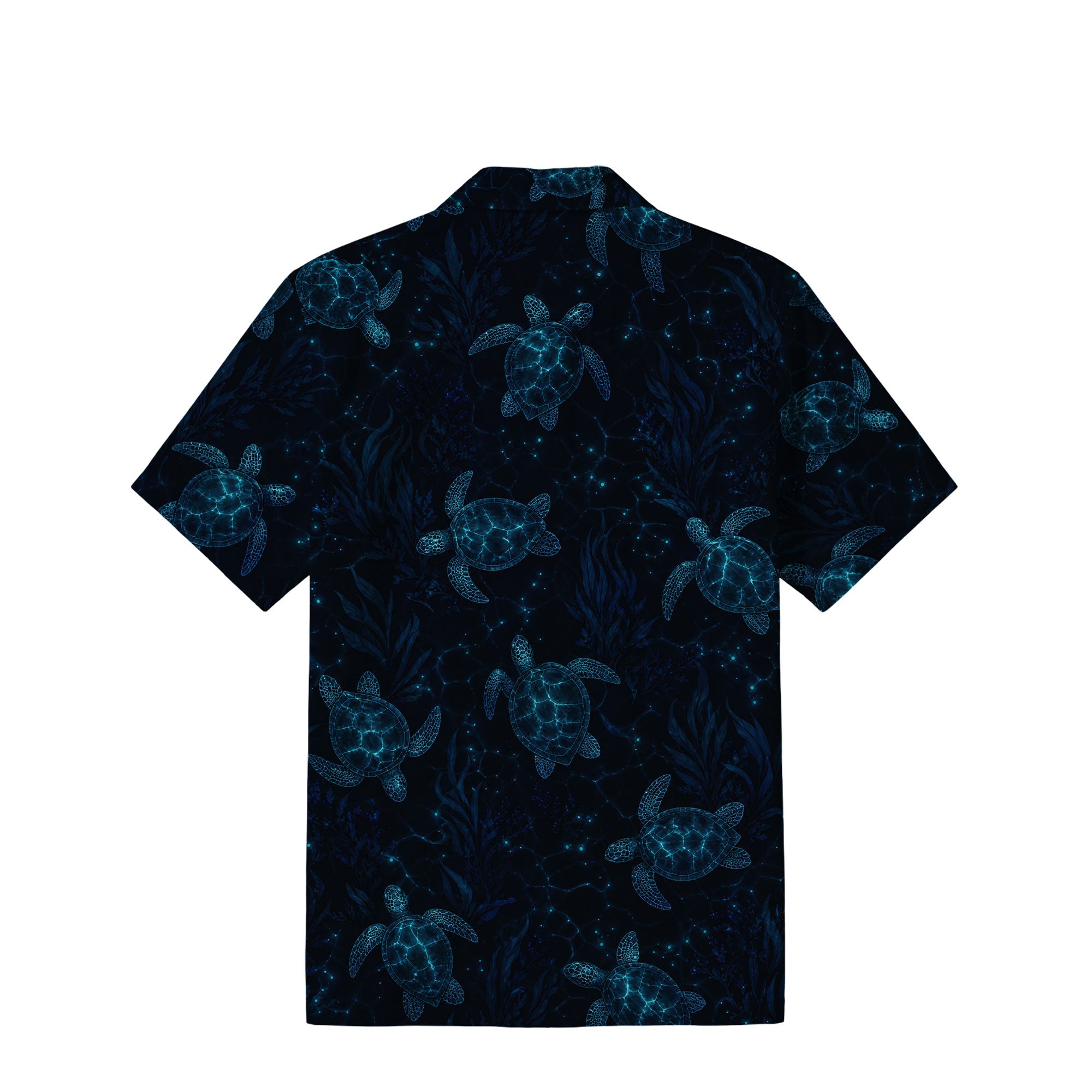 Bioluminescent Sea Turtle Hawaiian Shirt | Deep Ocean TT53