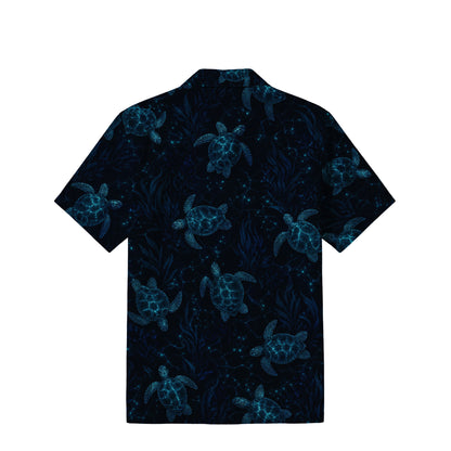 Bioluminescent Sea Turtle Hawaiian Shirt | Deep Ocean TT53