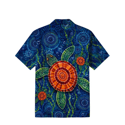 Batik Sea Turtle Hawaiian Shirt | Blue Ocean TT14