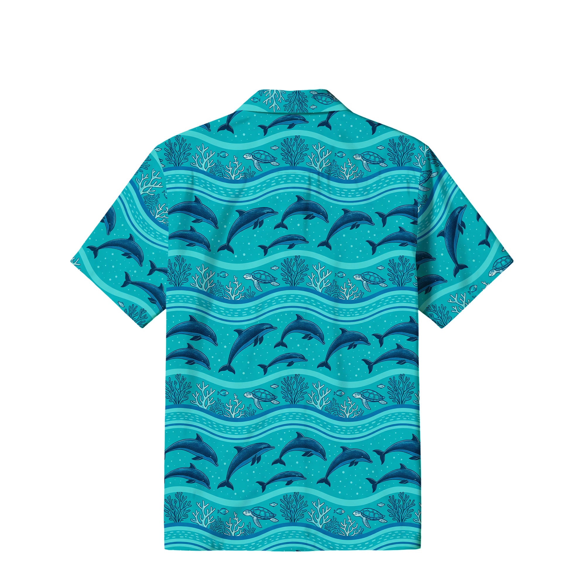 Dolphin Sea Turtle Hawaiian Shirt | Turquoise Ocean TT18