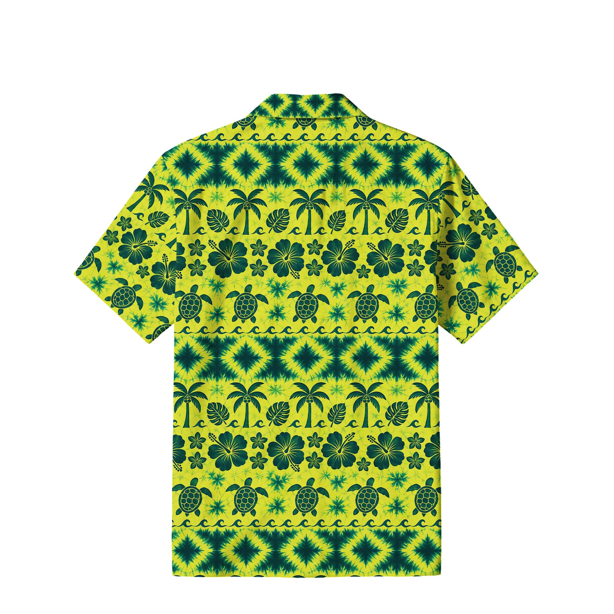 Tropical Sea Turtle Hawaiian Shirt | Yellow Green Tie-Dye TT19