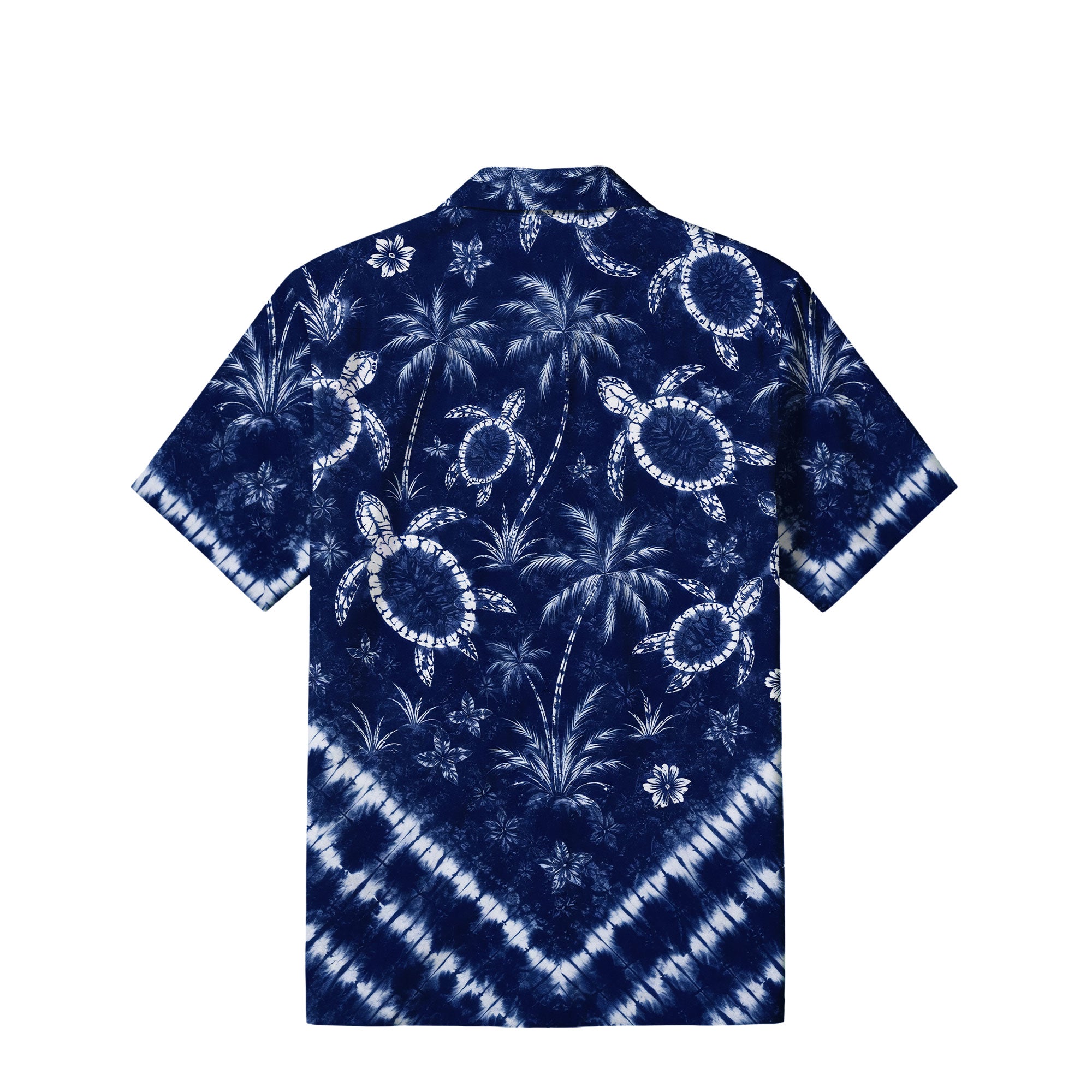 Indigo Sea Turtle Hawaiian Shirt | Tropical Tie-Dye TT28
