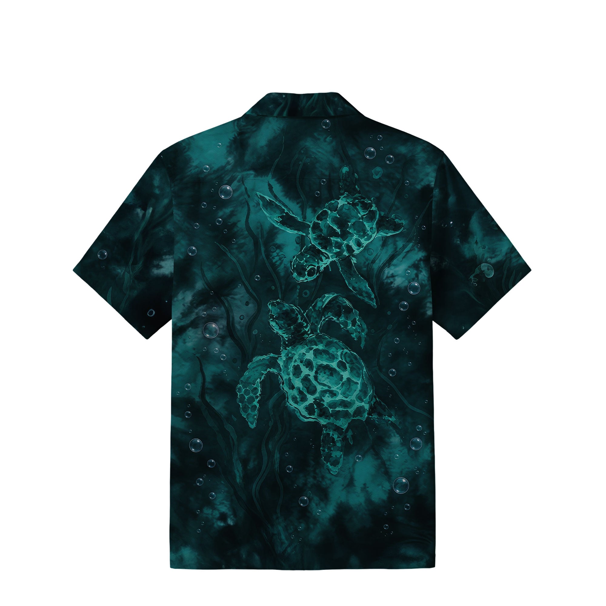 Dark Teal Sea Turtle Hawaiian Shirt | Underwater Art TT29