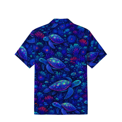 Neon Sea Turtle Hawaiian Shirt | Colorful Coral Reef TT31