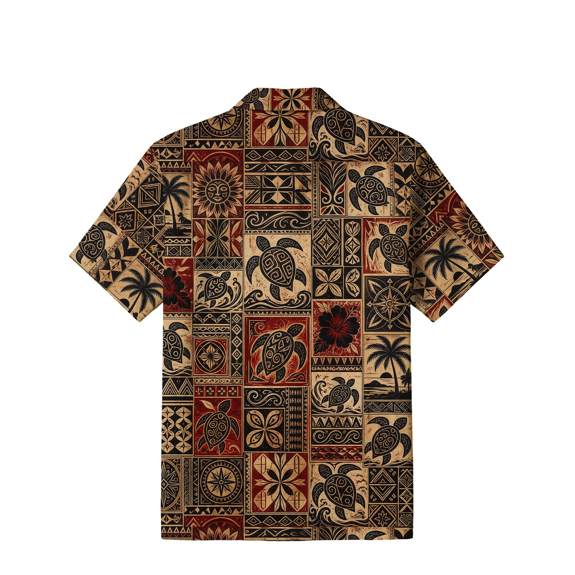 Vintage Tribal Sea Turtle Hawaiian Shirt | Polynesian Art TT32