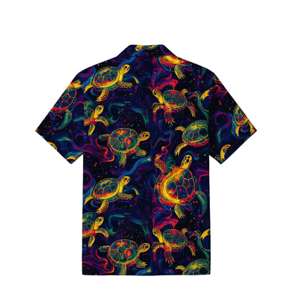 Psychedelic Sea Turtle Hawaiian Shirt | Neon Ocean Art TT35