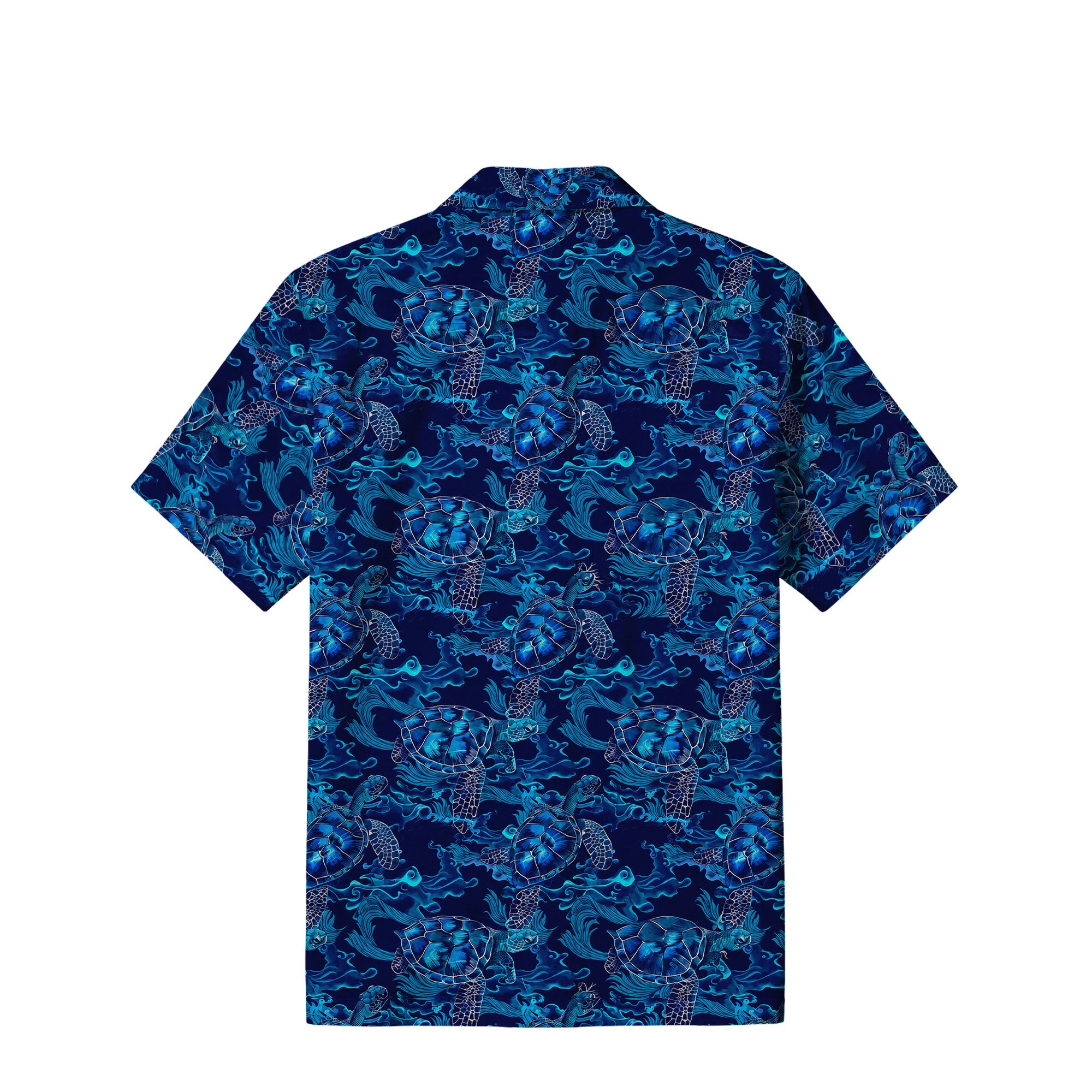 Blue Sea Turtle Hawaiian Shirt | Deep Ocean Waves TT37