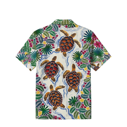 Tropical Sea Turtle Hawaiian Shirt | Botanical Garden TT42