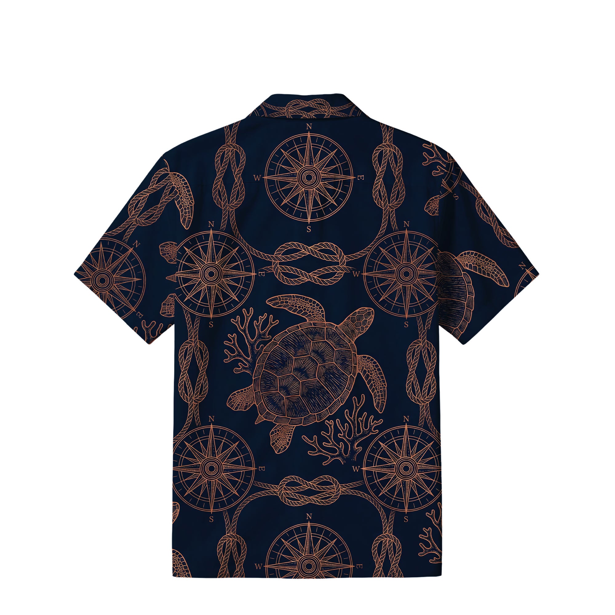 Nautical Sea Turtle Hawaiian Shirt | Compass & Rope TT76