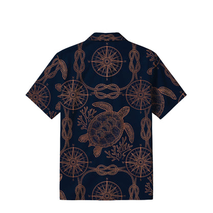Nautical Sea Turtle Hawaiian Shirt | Compass & Rope TT76