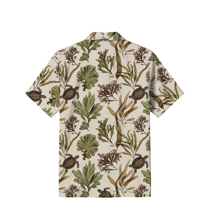 Vintage Sea Turtle Hawaiian Shirt | Coastal Seaweed TT83