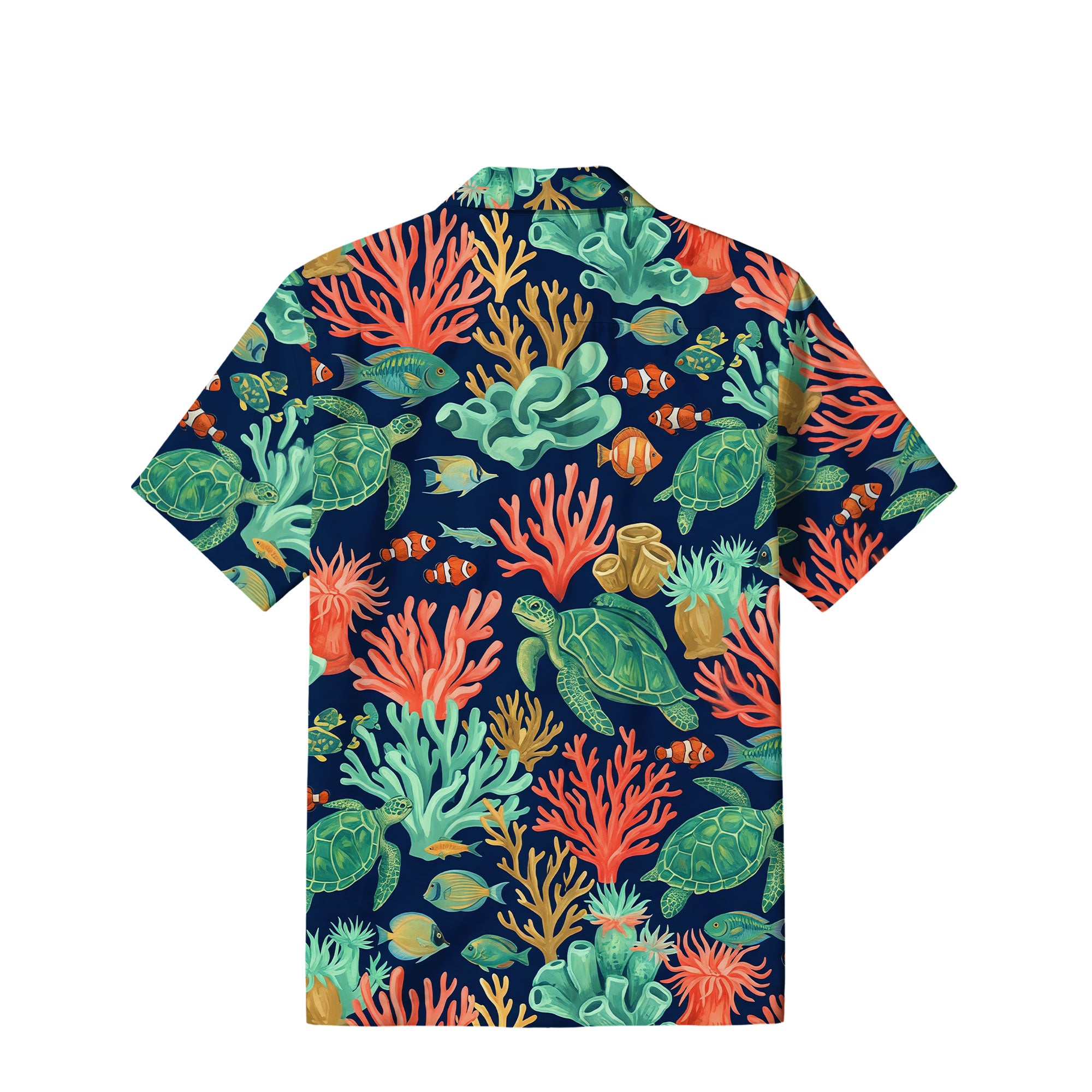 Tropical Sea Turtle Hawaiian Shirt | Colorful Coral Reef TT85