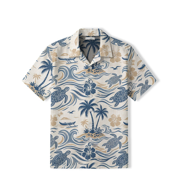 Vintage Sea Turtle Hawaiian Shirt | Coastal Island P14