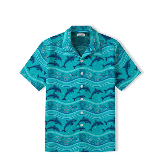 Dolphin Sea Turtle Hawaiian Shirt | Turquoise Ocean TT18