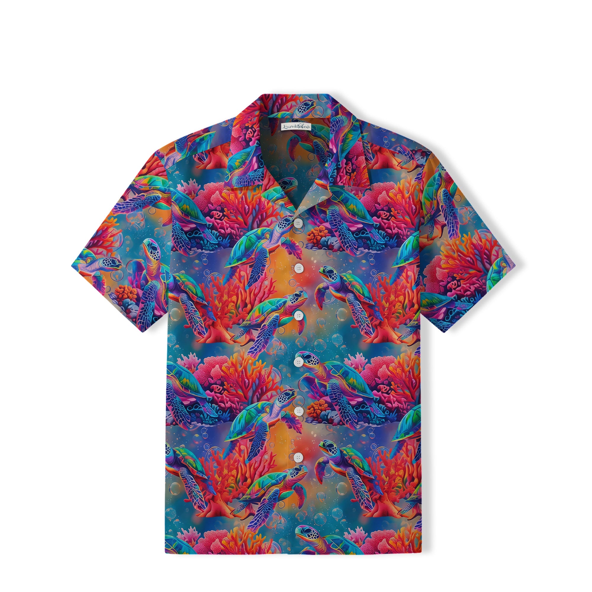 Colorful Sea Turtle Hawaiian Shirt | Vibrant Coral Reef TT33