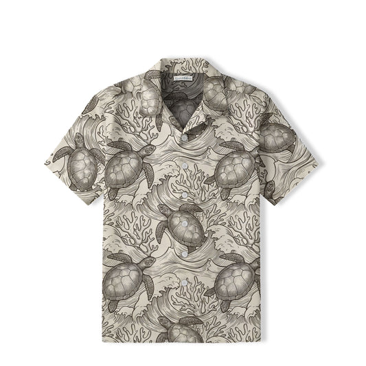 Vintage Sea Turtle Hawaiian Shirt | Ocean Wave Art TT81