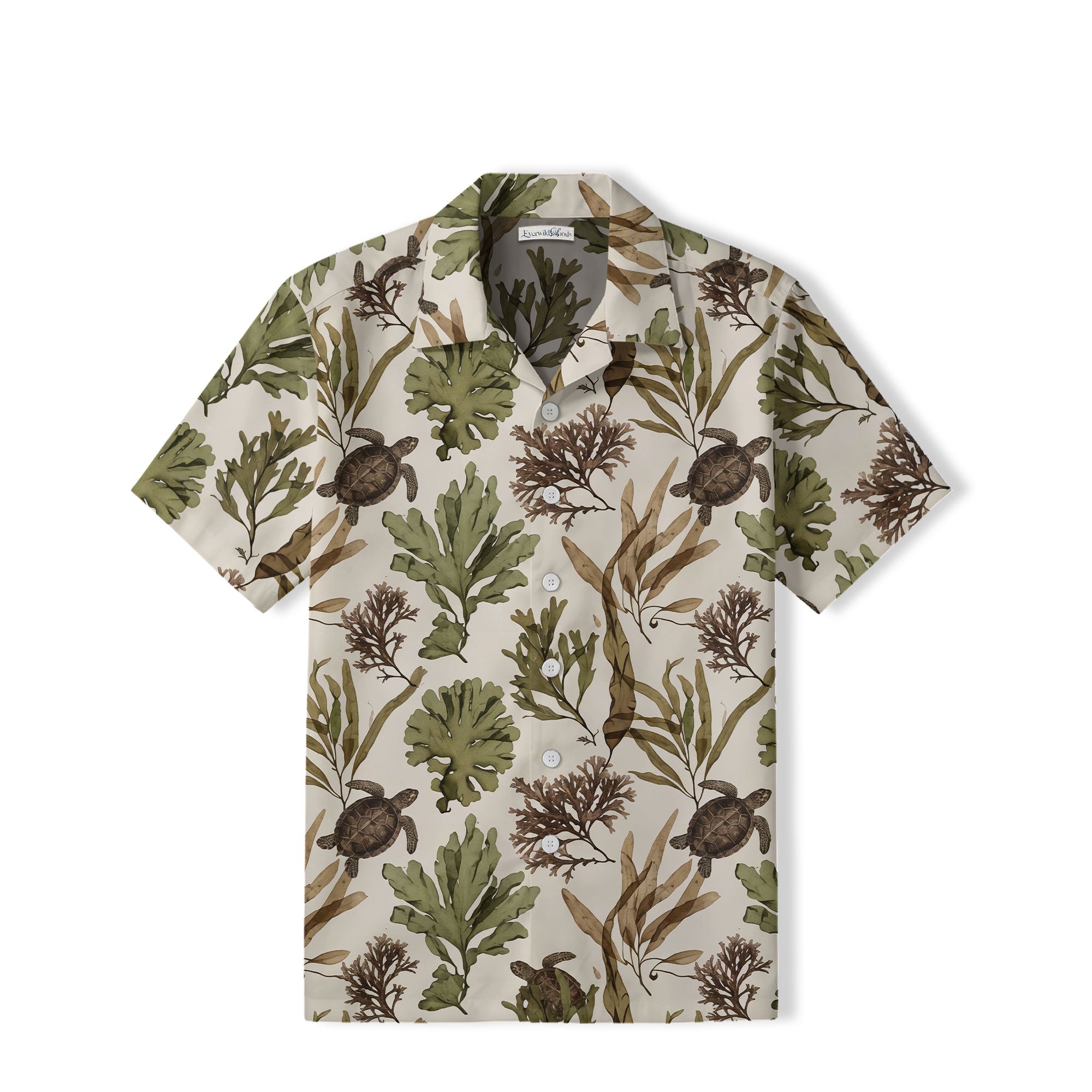 Vintage Sea Turtle Hawaiian Shirt | Coastal Seaweed TT83