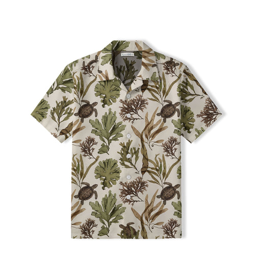 Vintage Sea Turtle Hawaiian Shirt | Coastal Seaweed TT83
