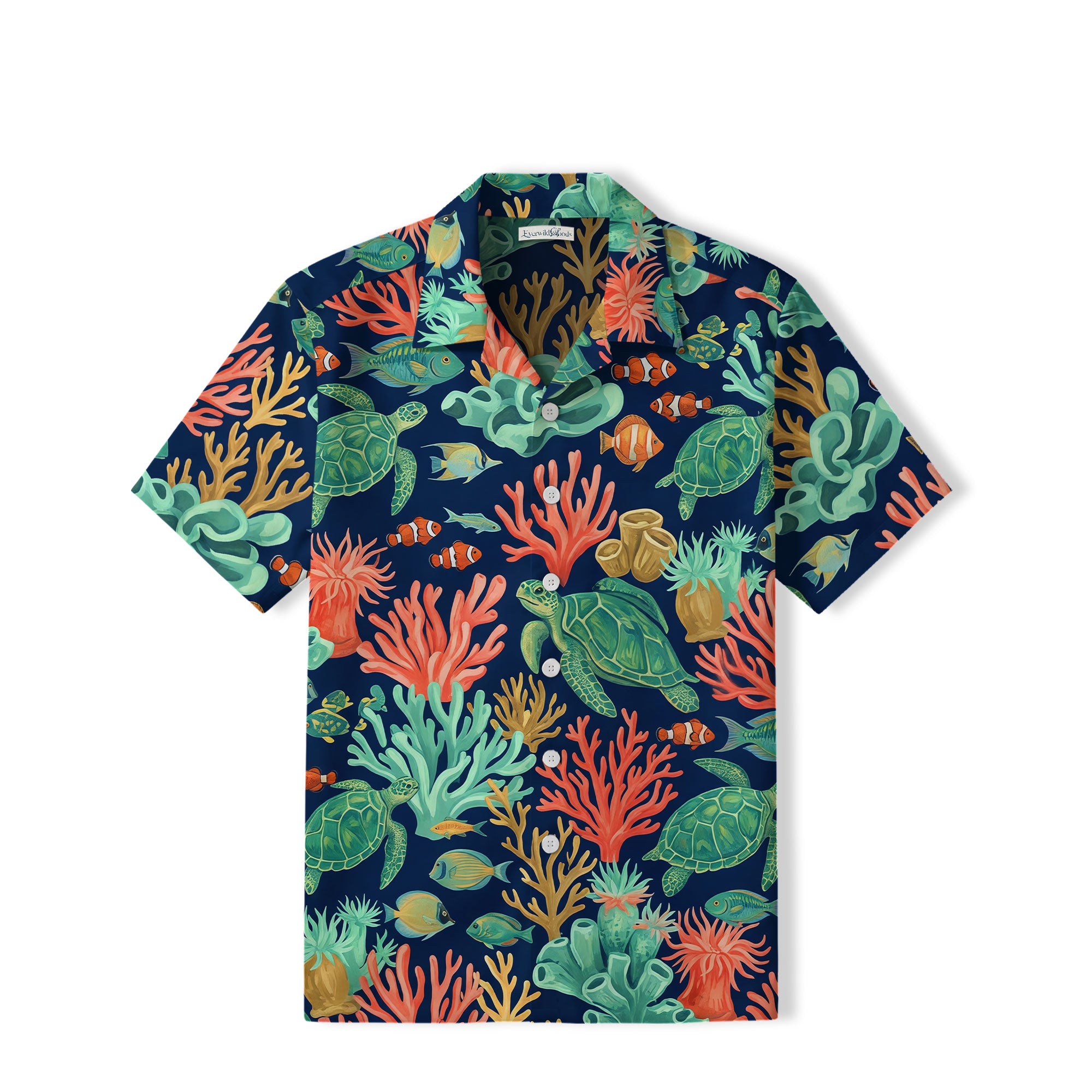 Tropical Sea Turtle Hawaiian Shirt | Colorful Coral Reef TT85