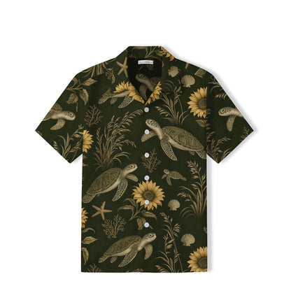 Vintage Sea Turtle Hawaiian Shirt | Sunflower Coastal TT94