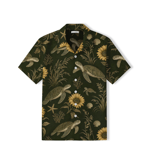 Vintage Sea Turtle Hawaiian Shirt | Sunflower Coastal TT94