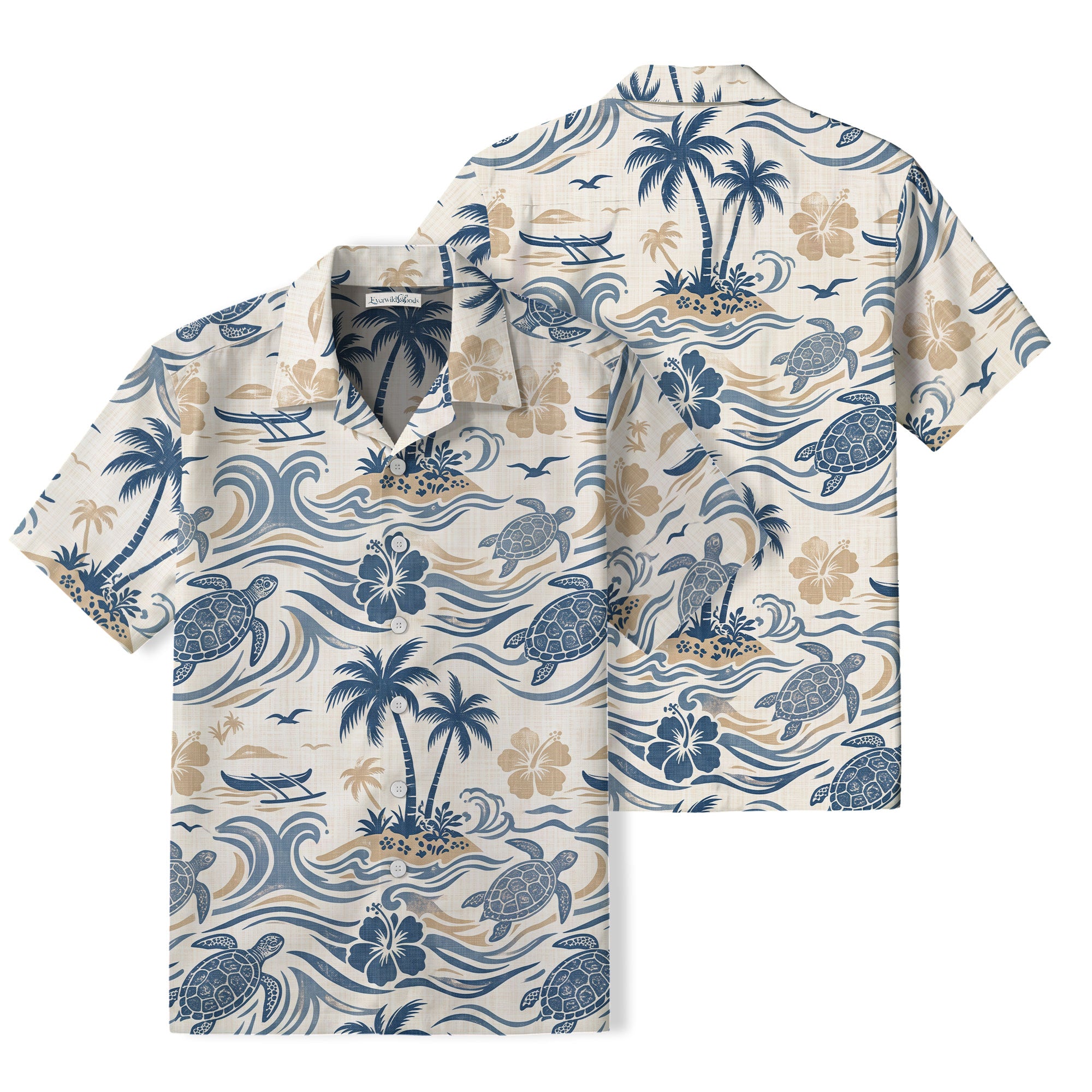 Vintage Sea Turtle Hawaiian Shirt | Coastal Island P14