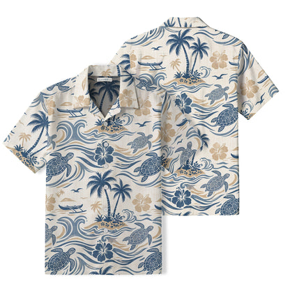 Vintage Sea Turtle Hawaiian Shirt | Coastal Island P14