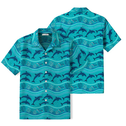 Dolphin Sea Turtle Hawaiian Shirt | Turquoise Ocean TT18