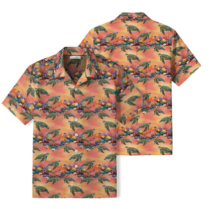 Sunset Sea Turtle Hawaiian Shirt | Colorful Coral Reef TT86